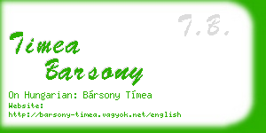 timea barsony business card